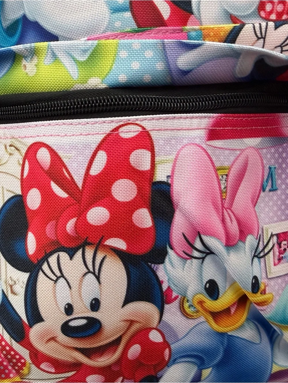 Disney Pink Minnie & Daisy Kids Backpack with Polka Dot Bow Print